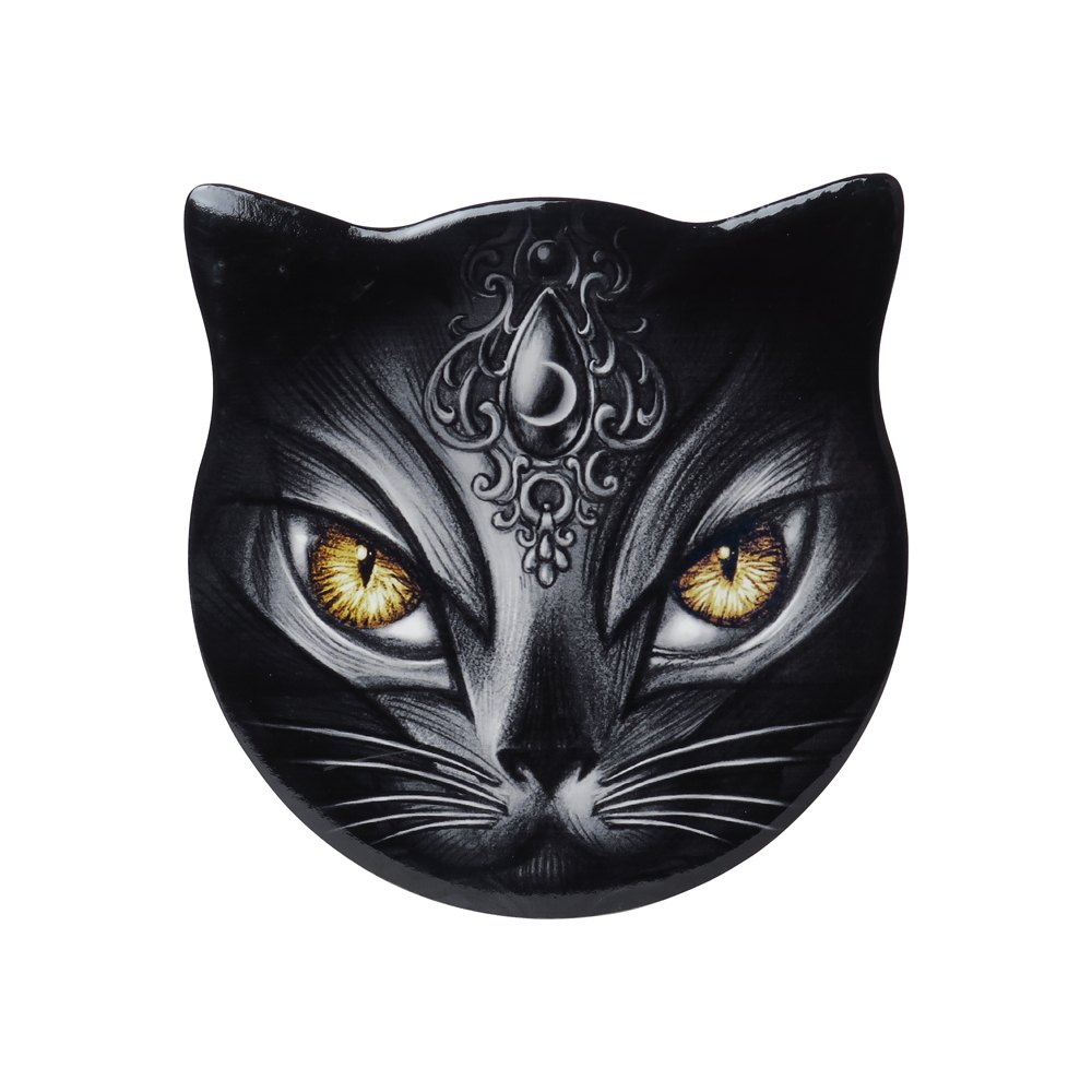 Alchemy - Sacred Cat Coaster - Black